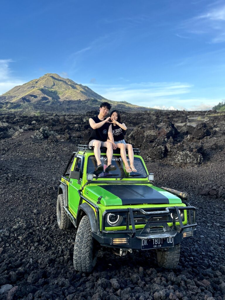 Jeep Sunset and Sunrise with Black Lava Mount Batur